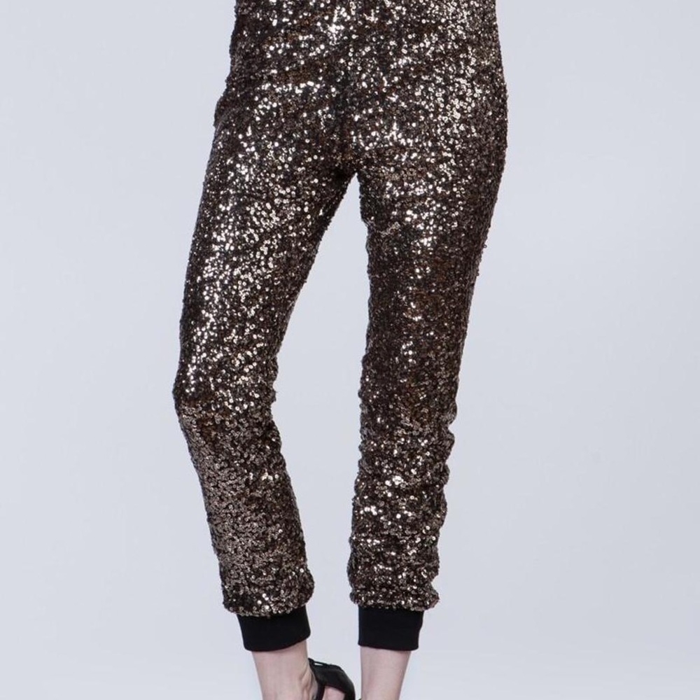 Forever 21 gold sequin joggers
